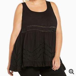 Challis Hi-Lo Ruffle Tank Top